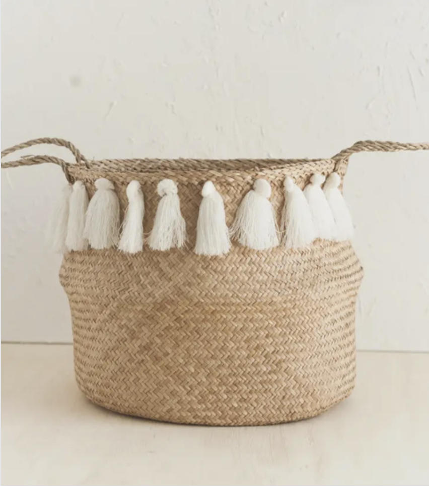 Carly Tassel Basket - Large