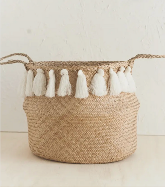 Carly Tassel Basket - Large