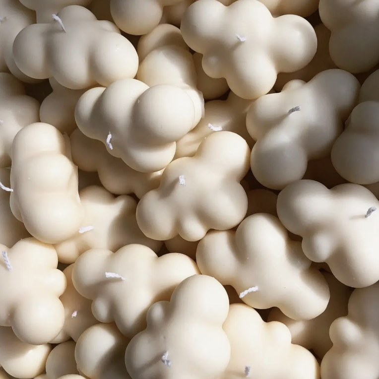 Set of 4 Cloud Tea Candles (White)