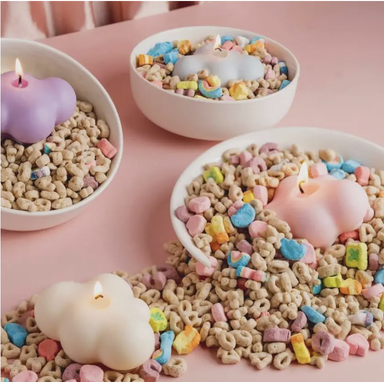 Set of 4 Cloud Tea Candles (White)