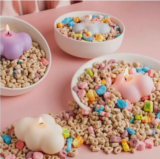 Set of 4 Cloud Tea Candles (White)